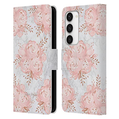 Funda Samsung S23 de flores de purpurina rosa ideal para organizar tu día a día con estilo