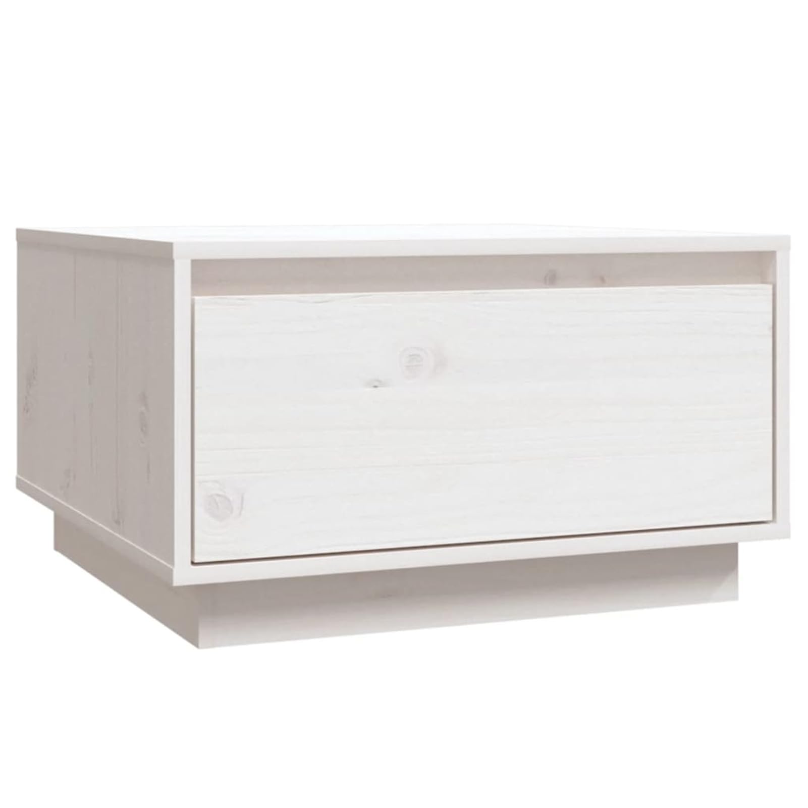 Homgoday Tavolino da caffè bianco 55 x 56 x 32 cm, in legno di pino massiccio, tavolino da tè per soggiorno, sala d'accoglienza degli ospiti, camera da letto e mobili da ufficio