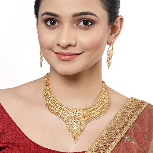 Traditional High Plated Choker Necklace Set