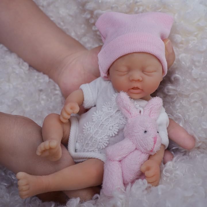 Muñeca Reborn Mini Silicona 7 Pulgadas Realista miniatura 4