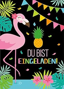 Junaversum Flamingo Einladungskarten 12er Set Kindergeburtstag