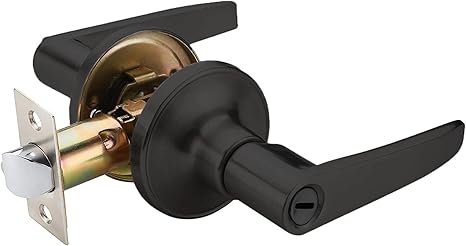 Amazon 堅塁金物 ドアノブ レバー 鍵付きトイレ室内 寝室 玄関 浴室に適用 黒 鍵無し 70 ドアを開け ドア用金物