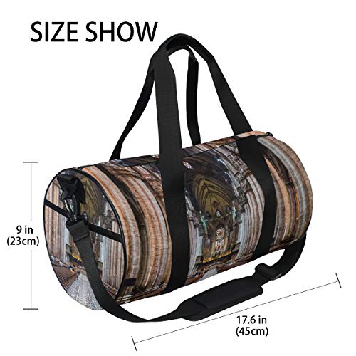 Totes Custom Unusual Beautiful Milan Cathedral Travel Duffel Bags Waterproof Sports Duffel Bags For Student Boy Workout Bag Fitness Gift Climbing Gymsack