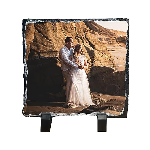 PB TECH Personalised Rock Slate Photo 15 x 15cm Square Shape Custom Printed Rock Slate - Add Your Own Picture.