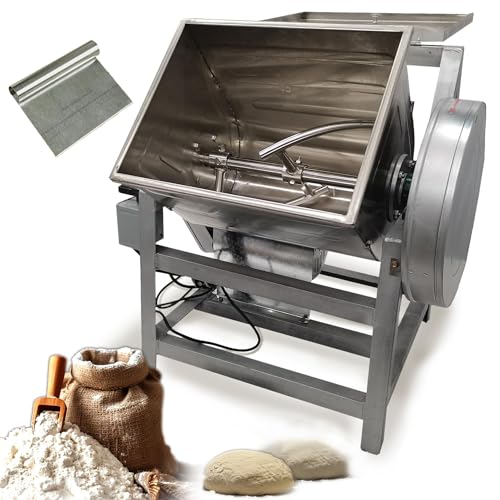 IntXanth Commercial Dough Mixer Electric Food Mixer with Lid, Dough Blender Machine 15KG/30QT Capacity, 110V/1500W Commercial Dough Kneading Machine with 90° Tilt Bucket