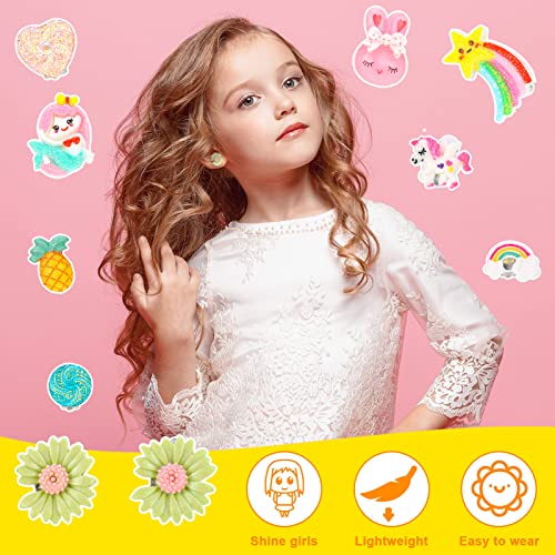 12 Pairs Kids Clip On Earrings for Girls, No Pierced Design Rainbow Earrings for Kids, Princess Clip-on Stud Set, Dress Up Princess Jewelry Accessories4