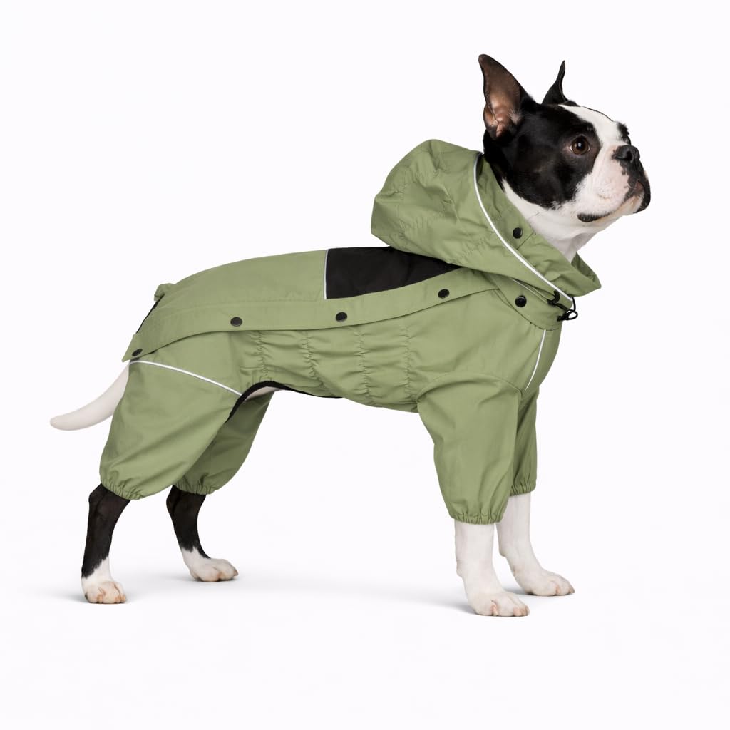 Lovelonglong Fleece-Lined Dog Raincoat