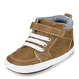 The Children's Place Baby Boys Hi Top Sneakers, TAN, 6 Months-12 Months Infant