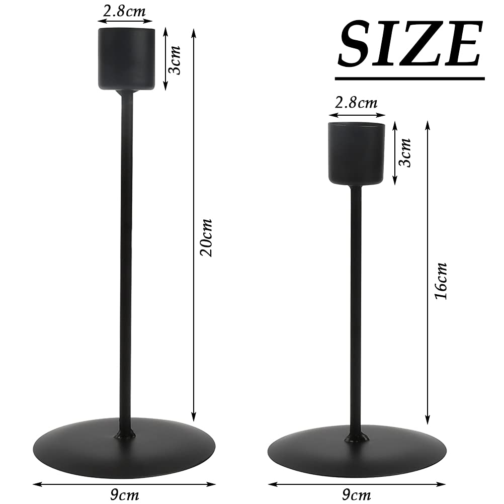 4Pcs Chandelier Noir,Chandelier à Tige, Stand De Bougie De Mariage