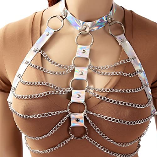 Moda para soporte de pecho y cadena corporal con brasier de cristal 6