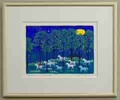 ☆ 吉岡浩太郎 ☆「 白馬の森 」シルクスクリーン四ツ　新品綺麗！ 馬 絵画 白馬 版画 シルクスクリーン 吉岡浩太郎 「白馬の森