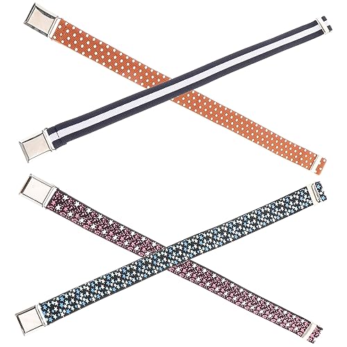 PartyKindom 4 pcs Elastic Waist Belts Stretchy Belts for Boys and Casual Pants with Stylish Patterns