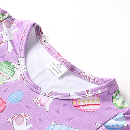 Toddler Girl Bunny Pattern Dress Flutter Sleeve Princess Party Summer Clothes 4-5T2