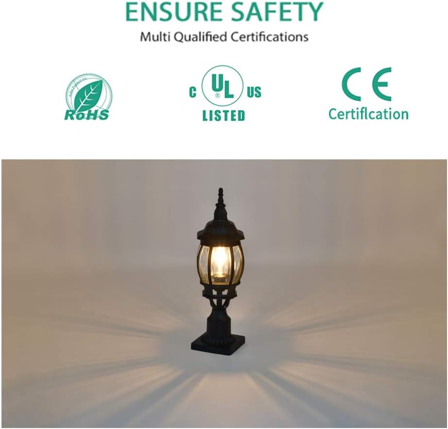 Frее Shірріng 🛒 Lamp Post Outdoor Lighting Manble Post Lantern with E26 Base Clear Glass Exterior Pole Lamp for Patio Waterproof (Bulb not inclunded) Buу 2 gеt 3 Lamp Post Outdoor Lighting Manble Post Lantern with E26 Base Clear Glass Exterior Pole Lamp for Patio Waterproof (Bulb not inclunded)