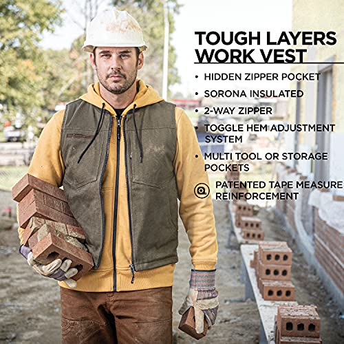 Wrangler Riggs Workwear Men's Tough Layers Work Vest, Loden, Medium #TOP4