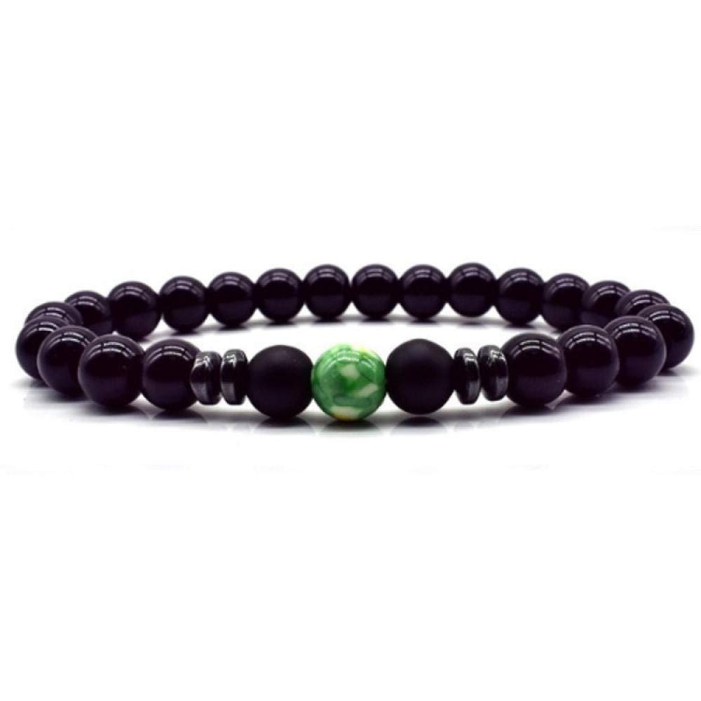 Pulsera de Piedra, Pulsera de Cuentas de Piedra Natural, amortiguación de Cuentas con Cuentas de de Color Esmeralda Brazalete de Piedra Verde joyería de Amistad, Accesorios de Ropa Personalizados