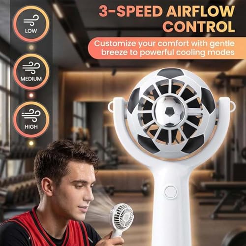 Ventilador de mano portátil de 3 velocidades para refrescarte en tus viajes y camping 5