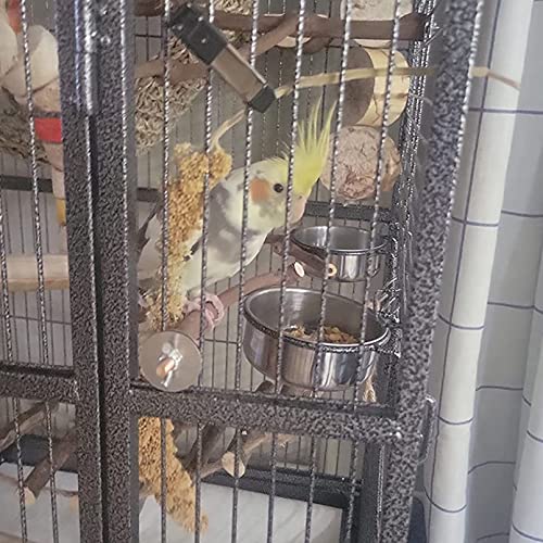 image for kathson Stainless Steel Bowls for Birds,4 Pcs Parrot Feeder Dish Cups,