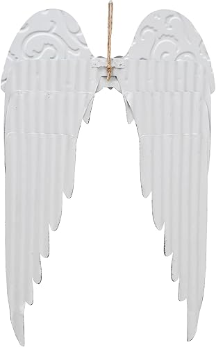 Miniatura 6 de Linfevisi Decoración de pared de alas de ángel, decoración rústica decorativa de metal para colgar, decoración de pared con corazón hermosas alas de