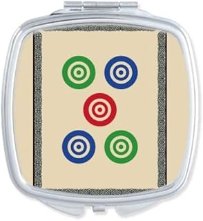 Mahjong Circle Dots 5 Tile Pattern Square Mir...