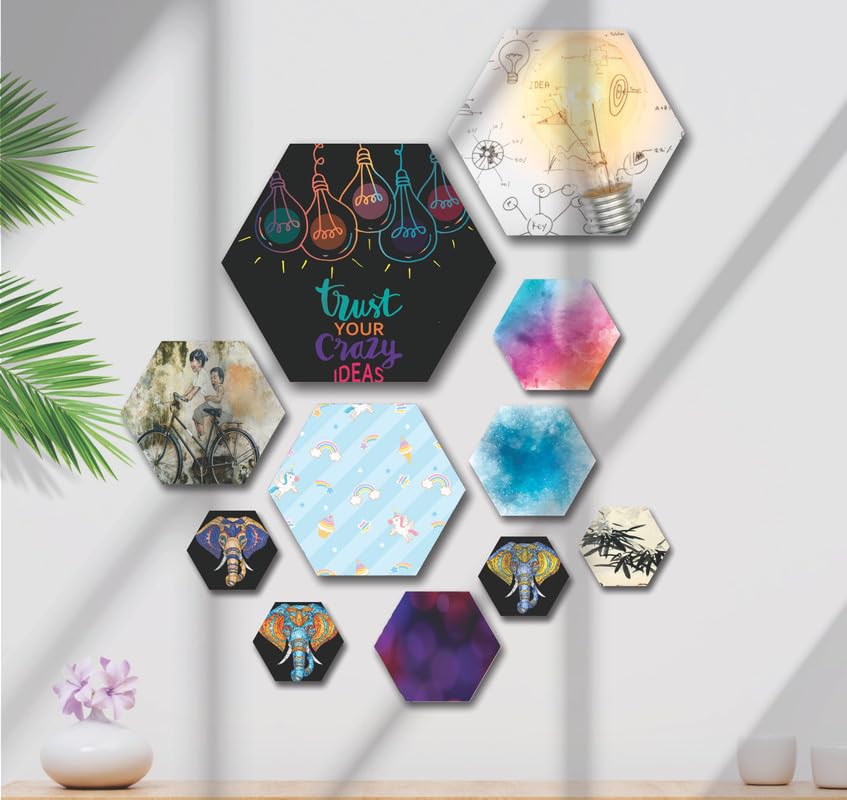 アートさん専用 SAF paintings set of 11 modern art hexagon MDF wall Painting