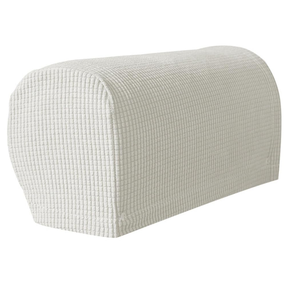 CTRLZS 2PCS Soft Stretch Plush Armrest Covers, Stretch Armrest Covers for Chairs/Sofas, Couch Arm Covers,White