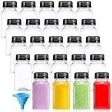 Qyyiguf 24 PCS Juice Bottles with Caps,5 OZ Empty Plastic Water Bottle,Clear Bulk Drink Containers with Black Tamper Evident Lids for Smoothie,Drinking,Ginger,Milk,Parties,DIY