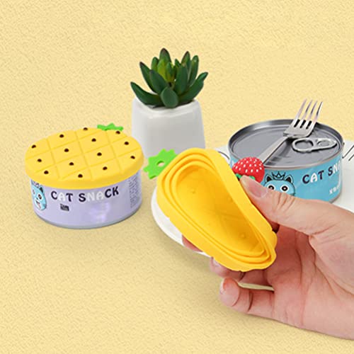 Cabilock Mason Jar Mason Jar Lids Plastic Mason Jars 2Pcs Pet Food Can Covers Pineapple Shaped Silicone Pet Food Can Topper Food Can Lids Covers For Cats Dogs Canning Lids Mason Jar Mason Jar Lids #TOP2