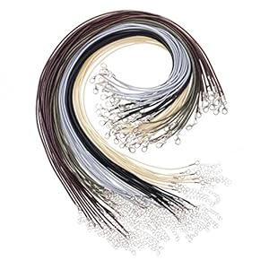 Paxcoo 50Pcs Necklace Cord with Clasp Bulk for Necklace Bracelet Jewelry Making Multicolor