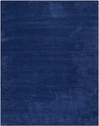 Image of A R Creations Anti Slip Fluffy Fur Plain Area Rug Made with Polyester and Microfiber for Home Office Kitchen Living Room Bedroom and DiningHall (4x6 Feet, Blue
