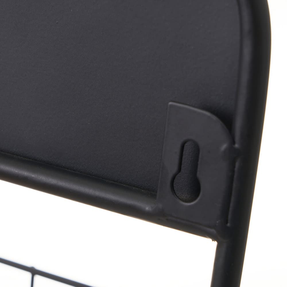 LOLAhome Estante de metal negra con portarrollos de 34x10x39 cm