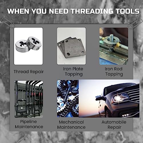Anfrere TDK-IM80SL 80Pcs Tap And Die Set, Sae & Metric Tap Die Wrench Set, Metric Standard M3 To M12 Coarse Fine Rethreading Threads Bits thumb #8