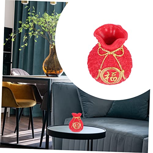 Milisten Red Money Bag Ornament Creative Resin Decor Money Jar for Boys and Girls Desktop Craft Decor Scene Ornament2