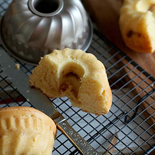 Can_Deal Non Stick Heav-Gauge Steel 7 Inch Round Kugelhopf Baking Pan, Fluted Ring Cake Tin, Bundt Mould #TOP6