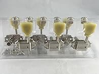 Set of 3 left and 3 right tuners plus screws & bushes Made in apan - High Quality Nickel plated Kluson-style - replacement for PRS & vintage Gibson guitars Comes in Gotoh Packaging