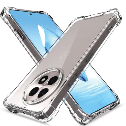 Image of Outlouders Back Cover for OnePlus 13R 5G / Ace 5 5G / 5 Pro 5G Clear Transparent PC + TPU Bumper Case with Raised Edges for Shockproof Protection (Transparent)