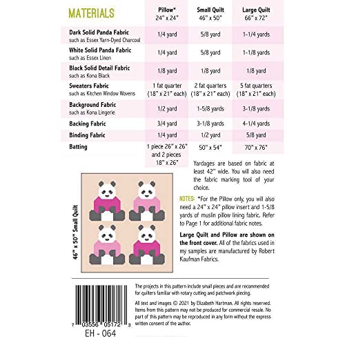 Elizabeth Hartman Pandas In Sweaters Pattern #TOP2