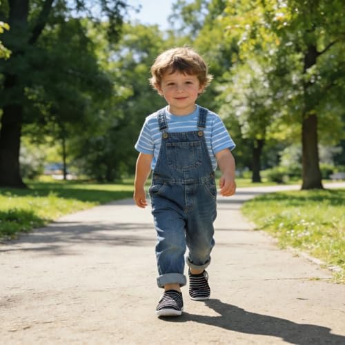 Image of FEETCITY Toddler Walking Shoes Slip On Toddler Shoes Boys Girls Kids Sports Sneakers Casual School Shoes Barefoot Shoes