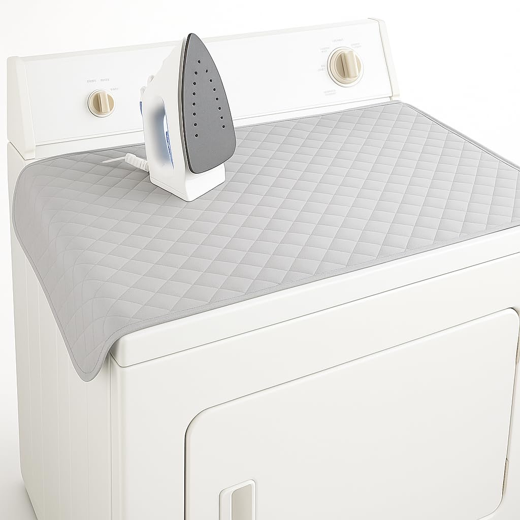 Portable Ironing Mat 18" x 31" – Magnetic Quilted Ironing Blanket, Heat-Resistant Cotton Pad for Washer, Dryer, or Tabletop – Foldable Ironing Board Alternative