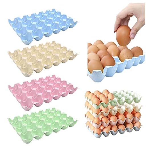 EMAGEREN 4 PCS Boîte de Stockages 24 Grilles Oeufs Rangement oeuf frigo Boite a Oeufs en Plastique Porte-Oeufs Plateaux rangement pour frigo empilable pour Réfrigérateurs de Cuisine Gardez Le Frais
