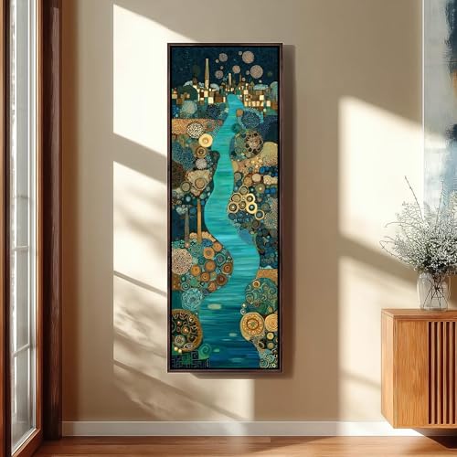 Toile paysage rivière turquoise XINBAO déco élégante pour entrée et couloir