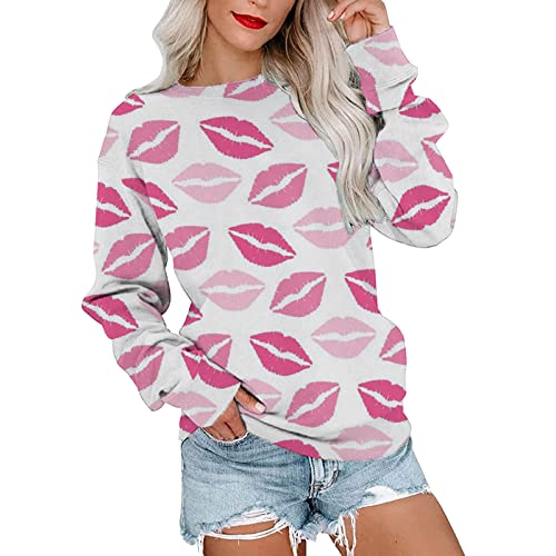 Sweat-shirt femme Saint-Valentin haut imprimé manches longues pour offrir