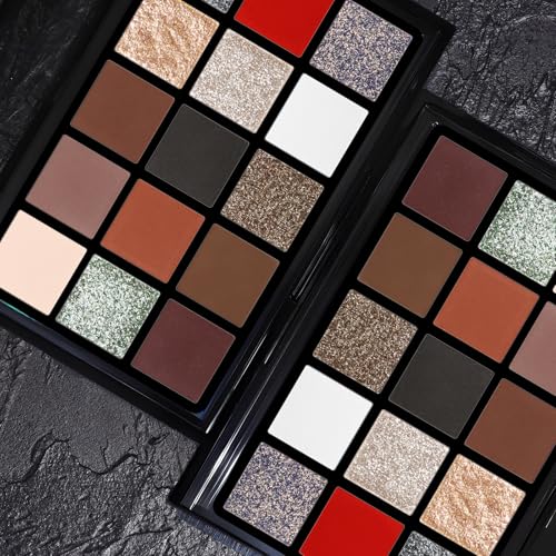 Image of UCANBE 15 Colors Matte Shimmer Metallic Glitter Eyeshadow Palette - Highly Pigmented Blendable Powder, Neutral Warm, Smokey & Bold Shades Makeup Palette