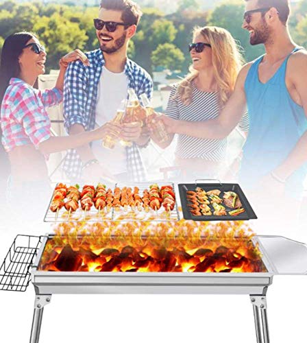 Grill Faltbarer Grill Grill Grill tragbare Holzkohle Outdoor Camping Patio Herd Raucher Holzkohle Grill für 5-15 Personen kleine Reise Picknick Grill