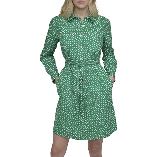Image of DKNY Women's Long Sleeve Collared Tie Fit & Flare Mini Dress