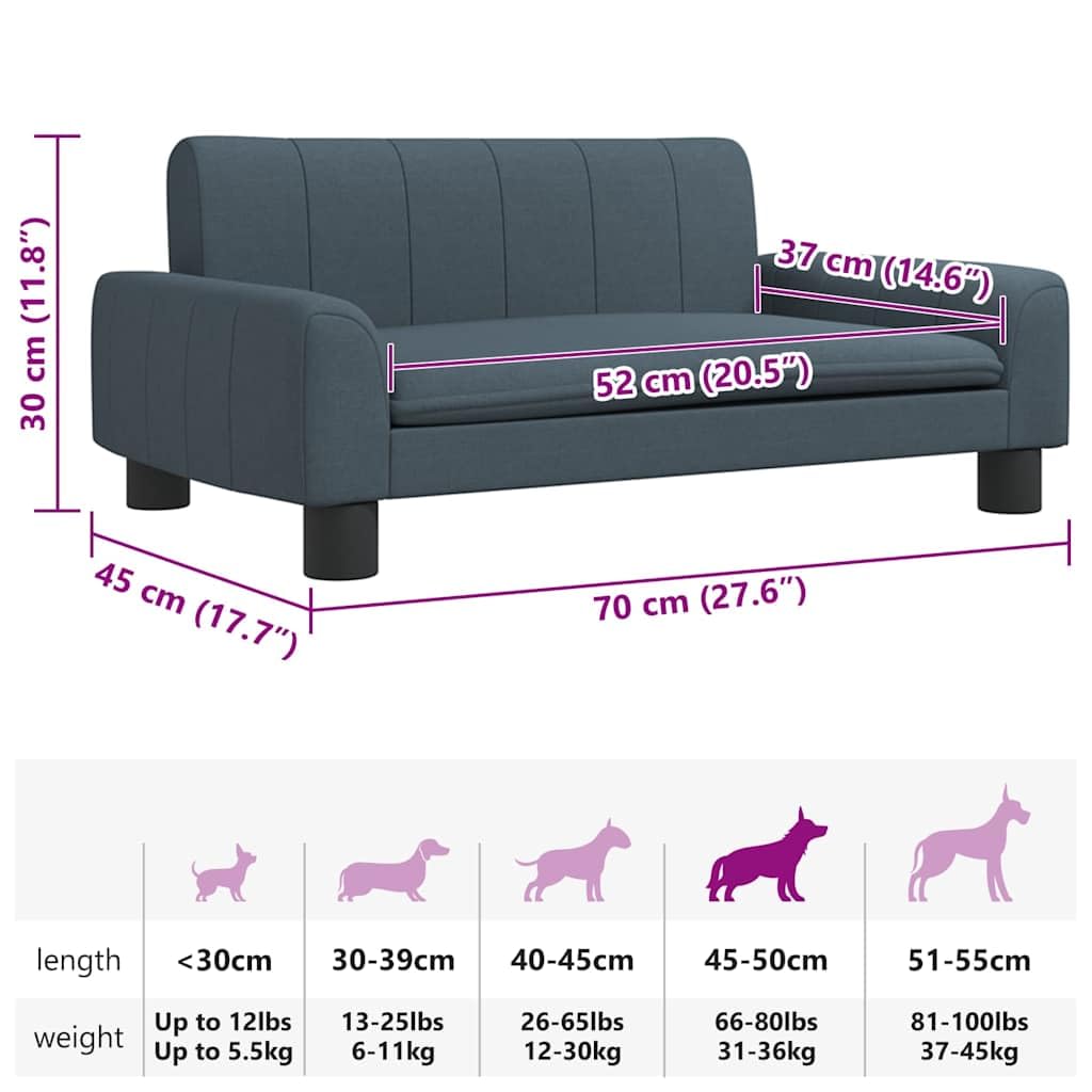 Cuccia per cani, 70 x 45 x 30 cm, in tessuto con imbottitura in schiuma, fondo antiscivolo, comodo cuscino, delicato sulle articolazioni, ideale come letto per animali domestici