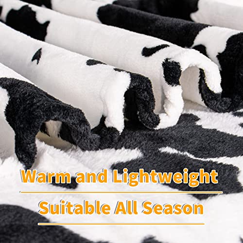 Fuzzy Black Cow Print Blanket Adult Baby Soft Warm Cozy Fleece Cat And Dog Blanket Soft & Warm Fleece Flannel Pet Blanket, Great Pet Throw(40 * 50In) #TOP2