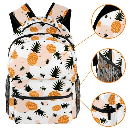 Sac à dos d'école imprimé ananas rétro multicolore 40cm - 3