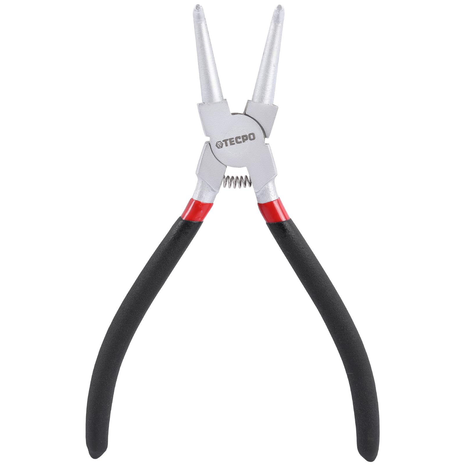 TECPO Sprengringzangen Set, 4-teilig 175mm Zange Gerade und Gebogen Seegeringzange Innen Außen für Sicherungsring aus Chrom Vanadium Stahl
