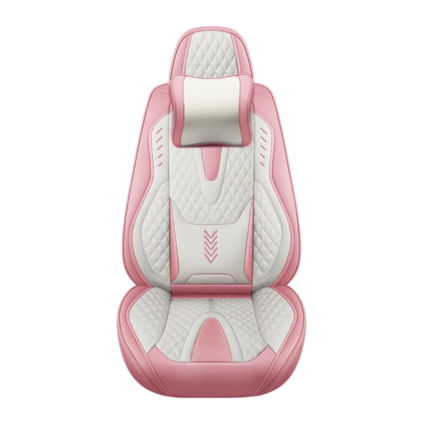 ELLIAT Universal Leather Car Seat Covers for Vw Volkswagen Golf 6 Gti Golf 7 Golf 7 Gti Golf Tdi Golf Sportsvan，5-seater Accessories Pink